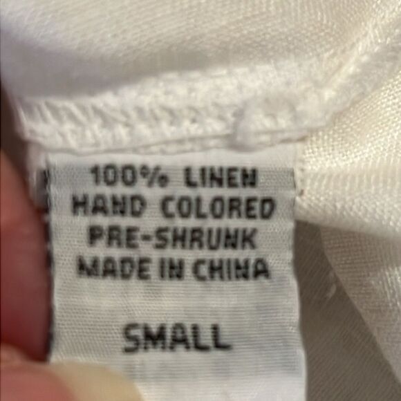 Russ Berens top S 100% linen white pintuck Decor Angelic Minimalist Dainty Girl - Picture 8 of 10